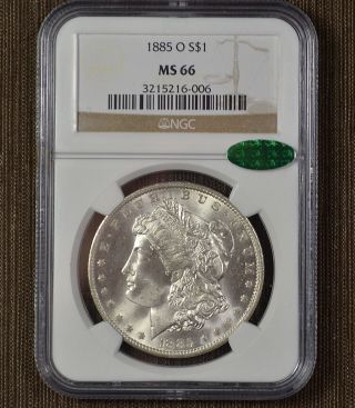 1885 - O Morgan Silver Dollar +++ Ngc Ms 66 Cac +++ photo