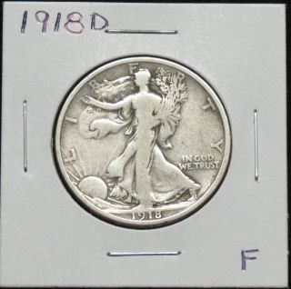 1918d F (no Problem) Walking Liberty Half Dollar photo