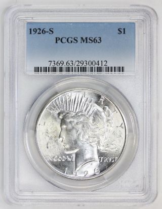 1926 S Peace Silver Dollar Ms 63 Pcgs (0412) photo