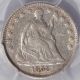 1858 Inverted Date H10c Pcgs Au - 50 Neat Seated Liberty Half Dime Variety Half Dimes photo 2
