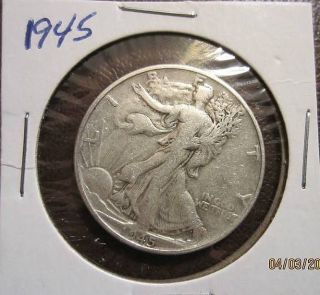 1945 Walking Liberty Half Dollar Coin 736 photo