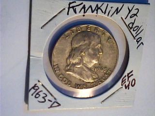 1963 D Franklin 1/2 Dollar Silver Coin photo