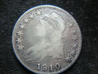 1810 Fine Vf Capped Bust Half Dollar Coin photo