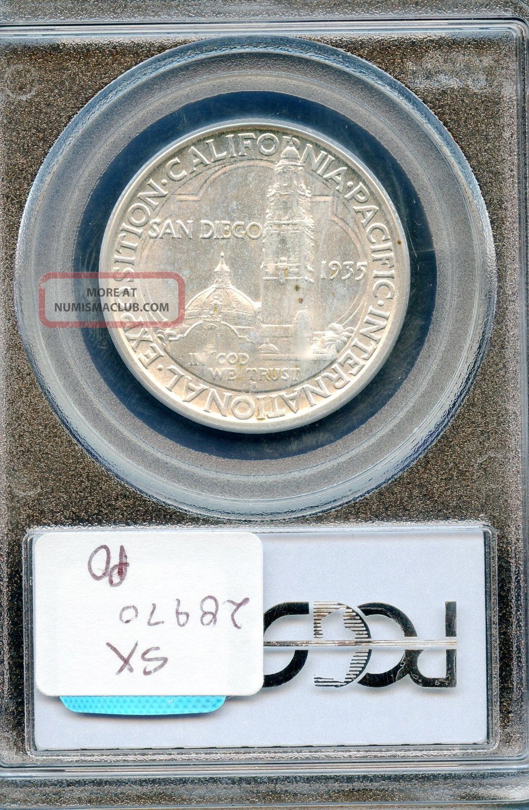 1935 S San Diego Commemorative $0. 50 Silver Half Coin Pcgs Ms 63 Pq