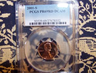 1 Coin 2001 - S Lincoln Cent Pcgs Proof69rd Dcameo photo