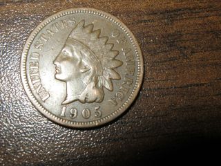 1905 Full Liberty Partial Diamond & Necklace Indian Head Penny - Circulated Cond photo