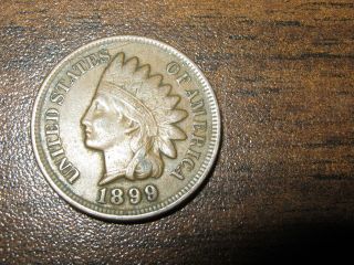 1899 Full Liberty Partial Diamond & Necklace Indian Head Penny - Circulated Cond photo