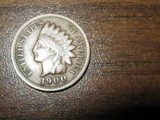 1900 Full Liberty Partial Diamond & Necklace Indian Head Penny Great Rev Details photo