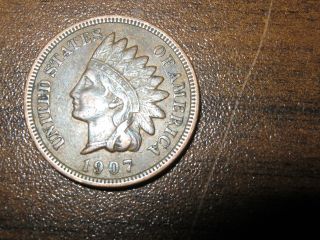 1907 Full Liberty Blue Toned Obv 3 Diamonds Partial Necklace - Indian Head Penny photo