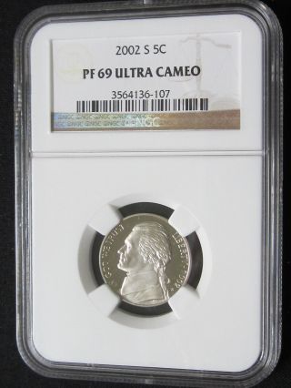 2002 S Proof Jefferson Nickel - Ngc Pf 69 Ultra Cameo (107) photo