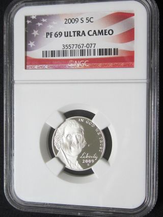 2009 S Proof Jefferson Nickel - Ngc Pf 69 Ultra Cameo (077) photo