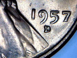 1957 D Bu Lincoln Cent Brilliant Uncirculated Red photo