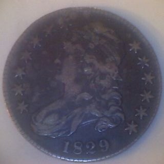 1829 (vf) Capped Bust Half Dollar Ll photo