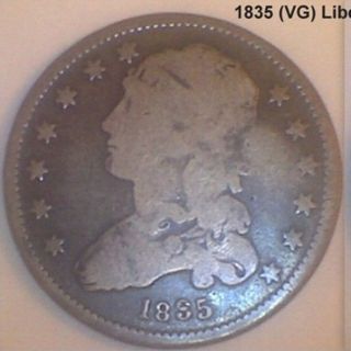 1835 (vg) Capped Bust Quarter photo