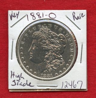 1881 O Morgan Silver Dollar 12467 Coin Us Rare Key Date Estate photo