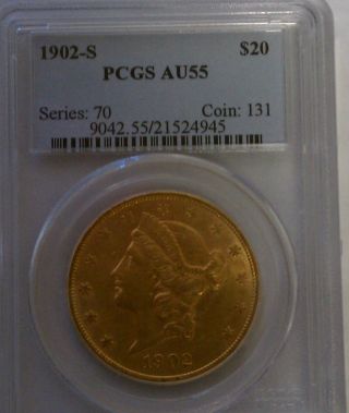 $20 Gold Liberty Head From 1902 - S. photo