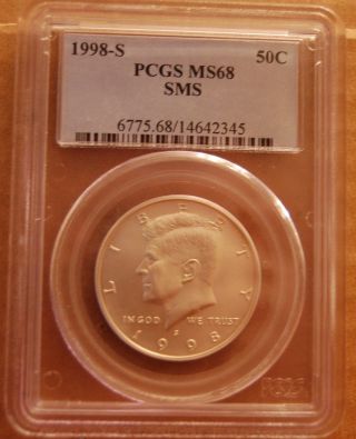 1998 - S Kennedy Half Dollar Pcgs Ms68 Sms 