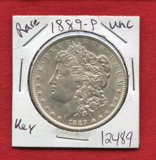 1889 Bu Unc Morgan Silver Dollar 12489 Ms++++ Coin Us Rare Key Date Estate photo