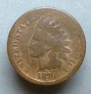 1876 Indian Head Cent Pleasing Ag - G photo
