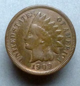 1909 Indian Head Cent Pleasing F photo