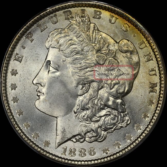 1886 $1 Morgan Dollar Pcgs Ms66+ (cac)