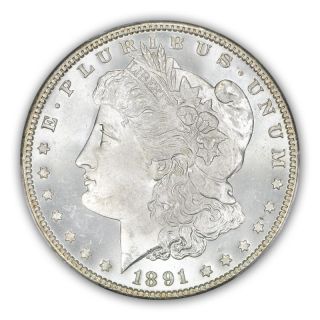 1891 $1 Morgan Dollar Pcgs Ms65 (cac) photo