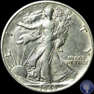 1943 S Xf/au Silver Walking Liberty Half Dollar 624 photo