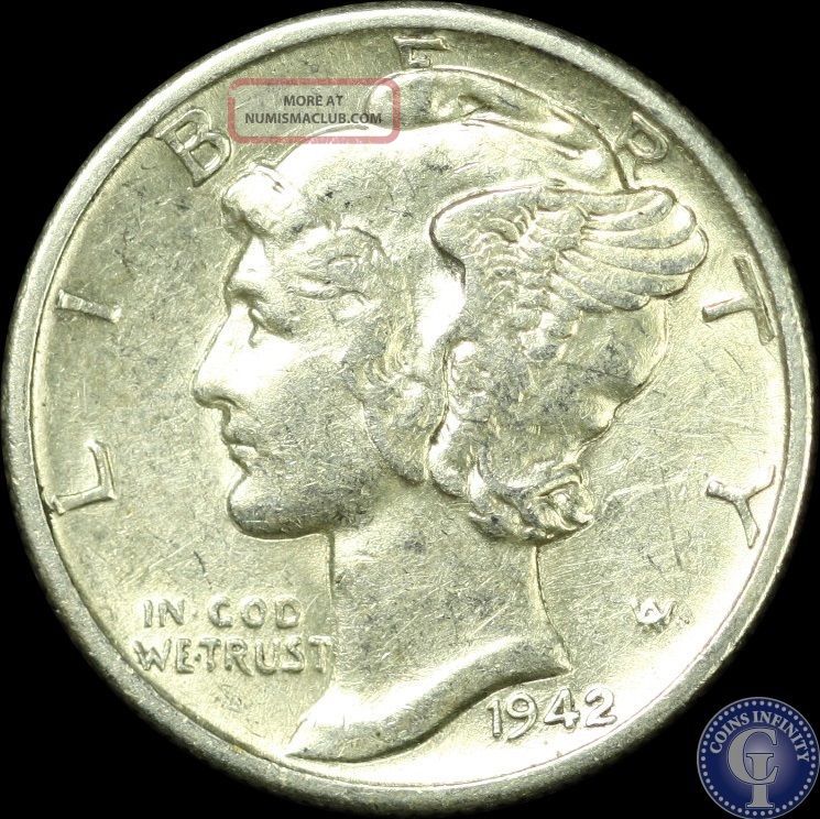 1942 P Uncirculated Silver Mercury Dime C218