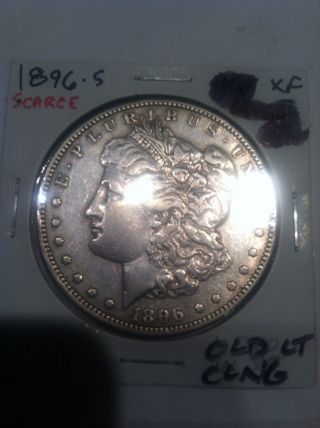 1896 - S $1 Rare Key Date Morgan Silver Dollar Xf Details photo