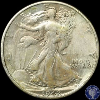 1942 S Xf++ Silver Walking Liberty Half Dollar 553 photo