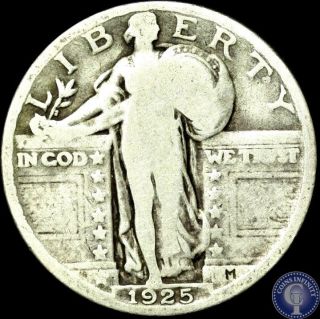 1925 P F/vf Silver Standing Liberty Quarter 644 photo