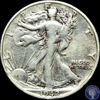 1942 S Xf Silver Walking Liberty Half Dollar 626 photo
