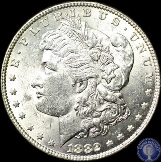 1882 P About Uncirculated Silver Morgan Dollar 538 photo