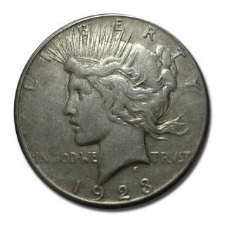 U.  S.  $1 1923 - S Peace Dollar,  American Silver Coin (1248) photo