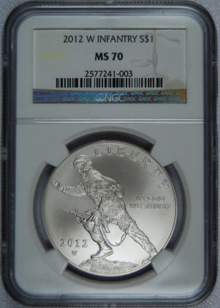 2012 W Infantry Silver Dollar - Ngc Ms70 - Registry Coin photo
