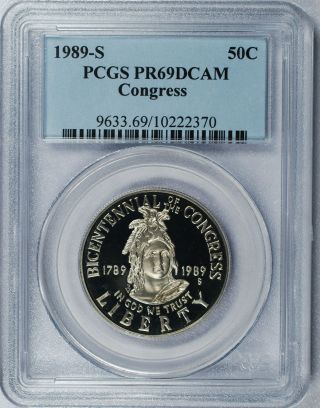 1989 - S Congress Bicentennial Half Dollar (50c) - Pcgs Pr69 Dcam photo
