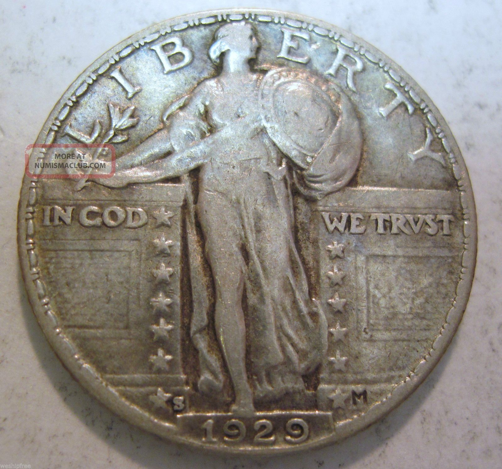 1929 S Silver Standing Liberty Quarter 112ad 1929-s-silver-standing-liberty-quarter-112ad