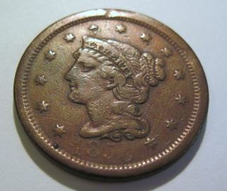 1856 Large Cent Vf Details - Weak Date 1010a photo