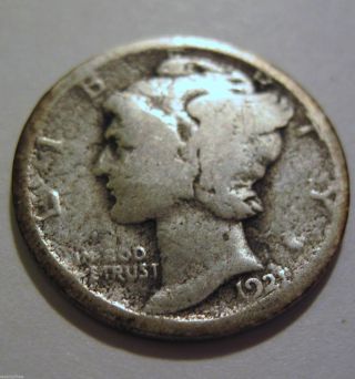1921 Silver Mercury Dime 1010b photo