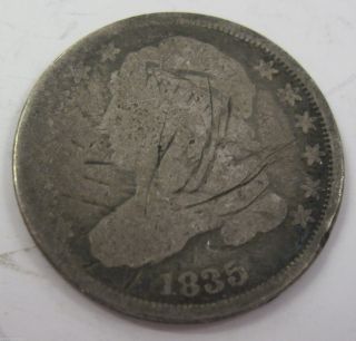1835 Silver Capped Bust Dime Collector Coin (23p) photo