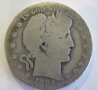 1894 O Silver Barber Half Dollar Coin 910d photo
