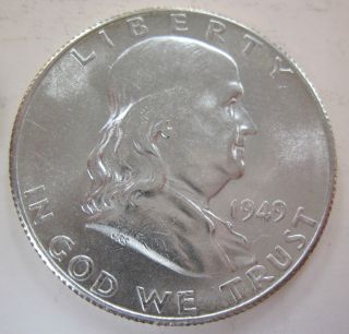 1949 - S Very Choice Bu Silver Franklin Half 105c photo