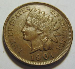 Fast Ship 1901 Indian Head Cent Is 713h photo