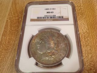 1885 - O Morgan Silver Dollar Ms 63 Ngc photo