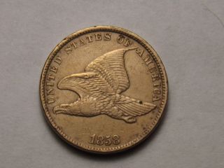 1858 Small Letter Flying Eagle Cent Xf photo