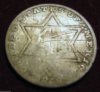 1858 Three Cent Silver Coin (57k) photo