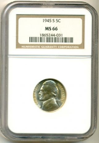 1945 S Silver Jefferson Nickel Ms66 Ngc photo