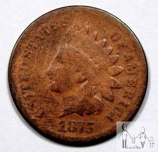 1875 About Good Details Ag Indian Head Cent Penny 1c Us Coin - 2 photo