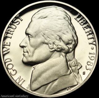 1983 S Gem Proof Strike Jefferson Nickel 5c Us Coin photo