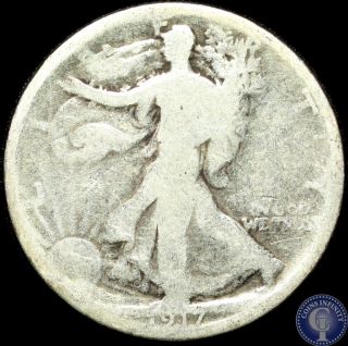 1917 P Rare Date Silver Walking Liberty Half Dollar 337 photo